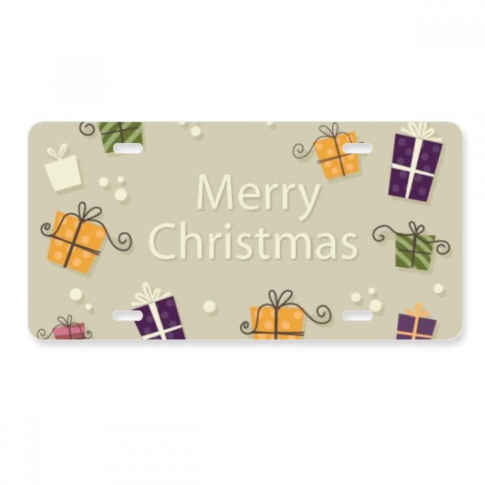 Christmas Gift Merry Christmas Festival License Plate Decoration Stainless Automobile Steel Tag